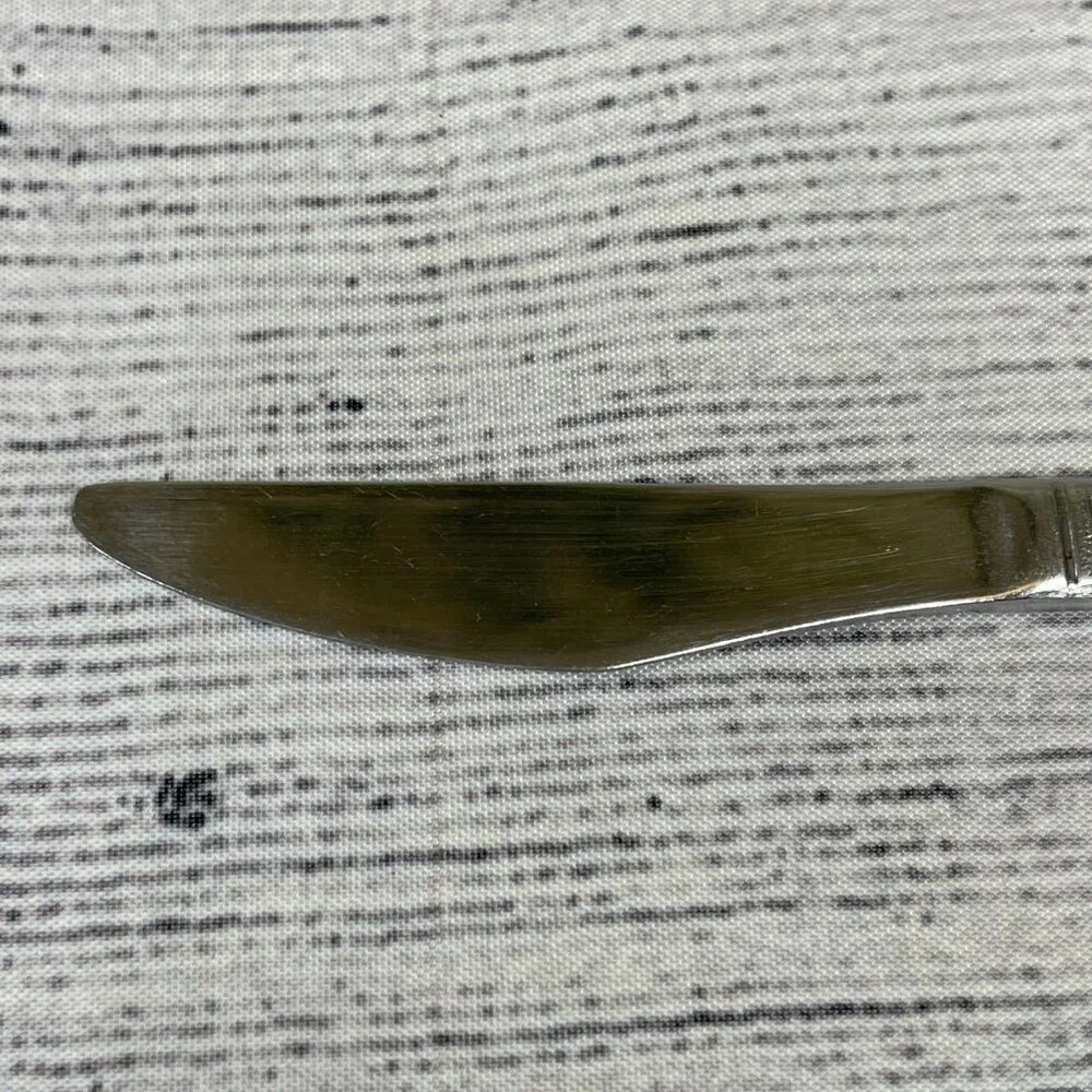 Vintage TWA Airline Stainless Steel Basketweave Table Knife 7
